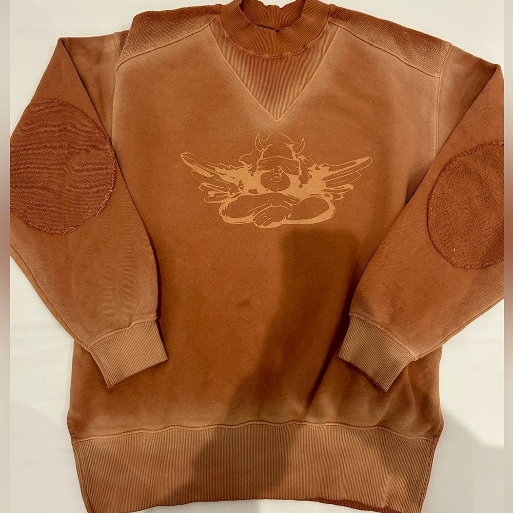 Boys Lie orange patch arm crewneck